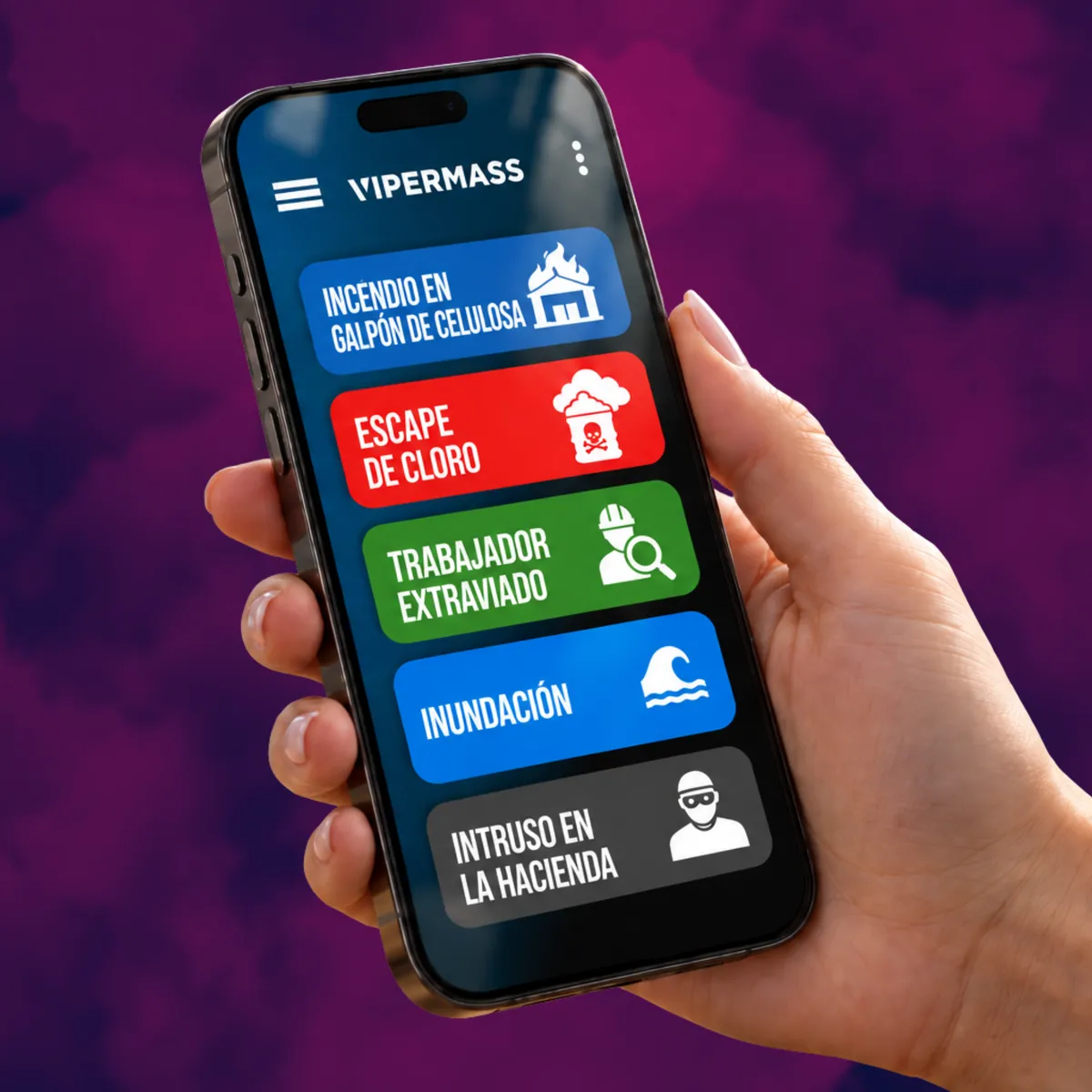 VIPER MASS app on a phone